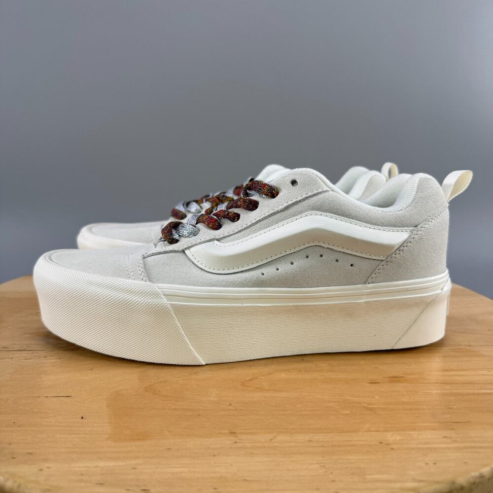 Vans Knu Skool‎ Stack Women’s Size 6.5 White Platform Chunky Casual Sneakers NEW - Picture 3 of 8